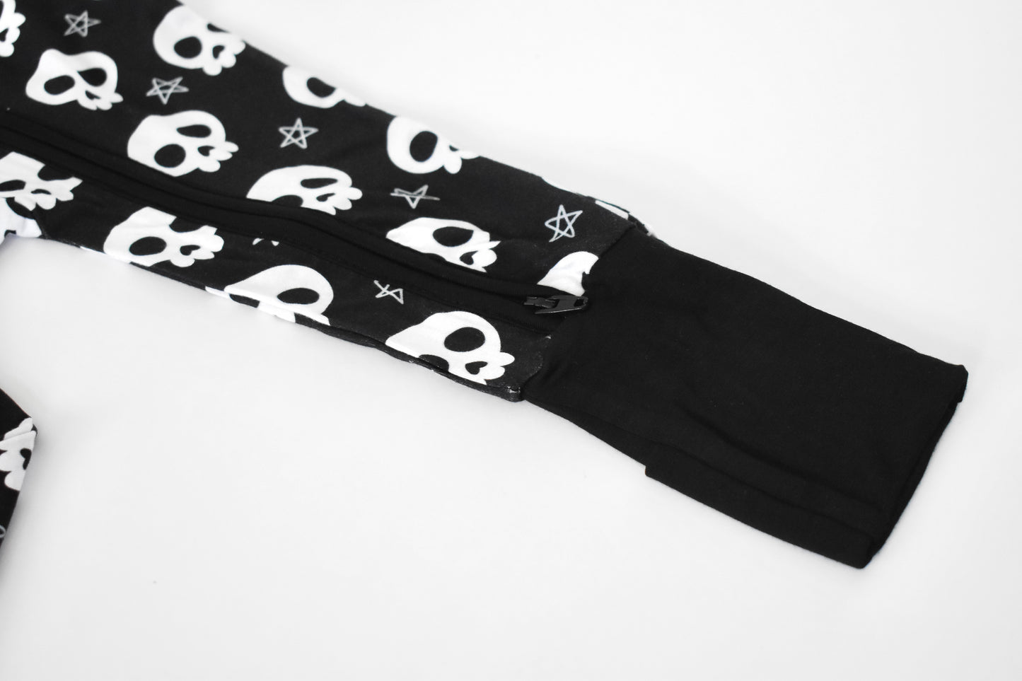 Stretchy pajama with fold over foot cuffs