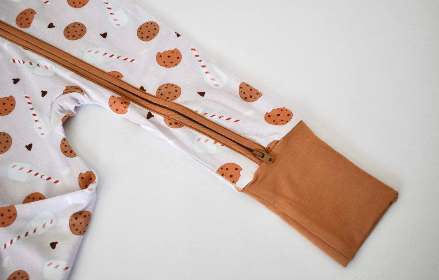 Bamboo convertible pajama with fold over hand mittens and feet cuffs