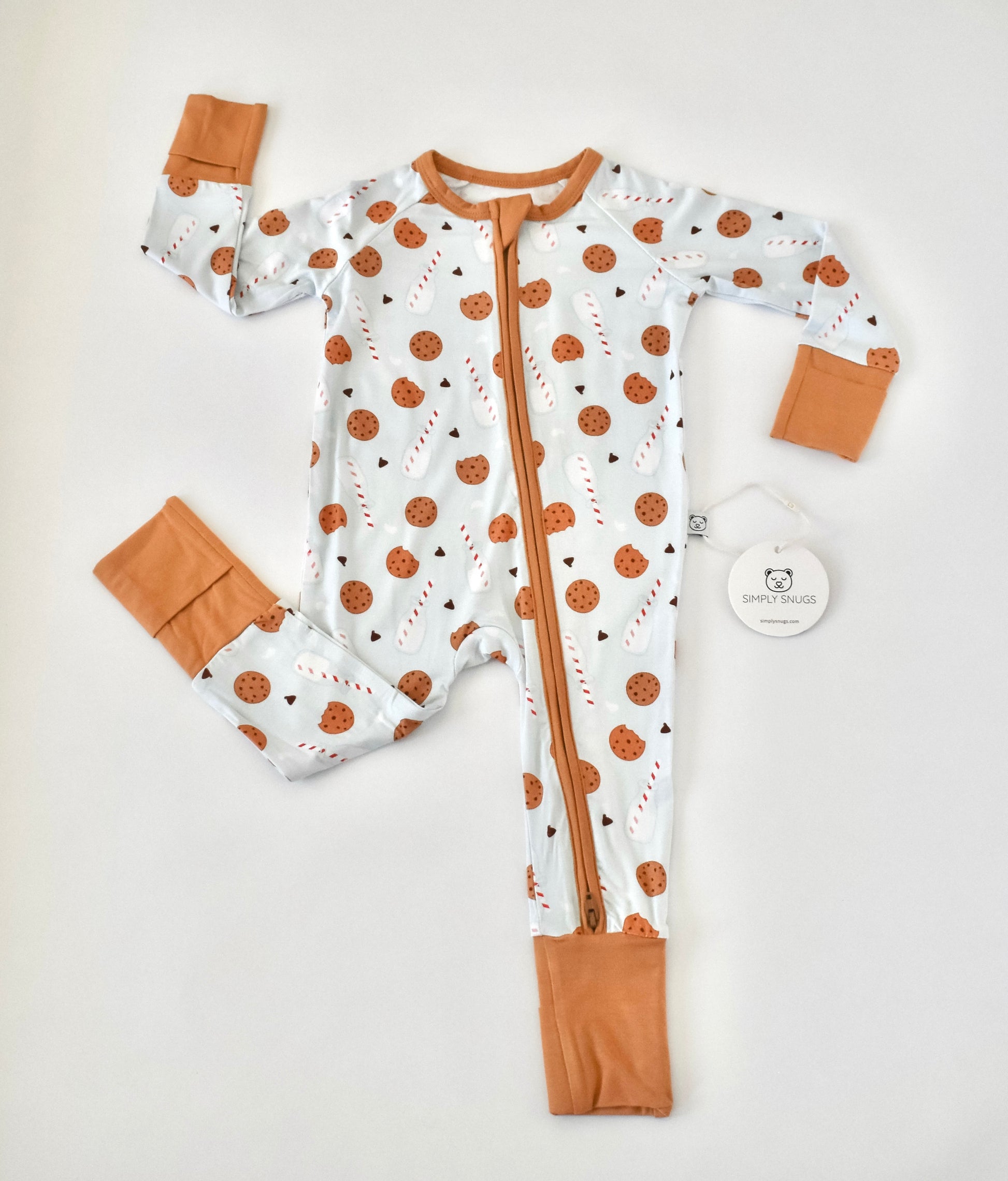 Blue Cookies and Milk Zippy Bamboo Pajama