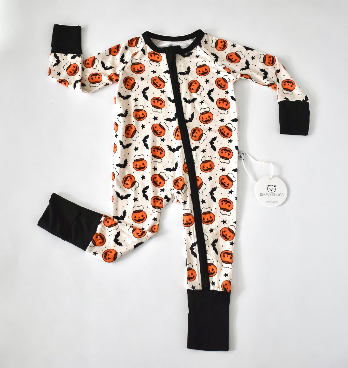Long Bamboo pajama halloween themed.