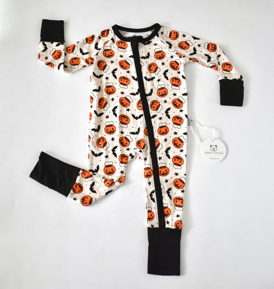 Long Bamboo pajama halloween themed.