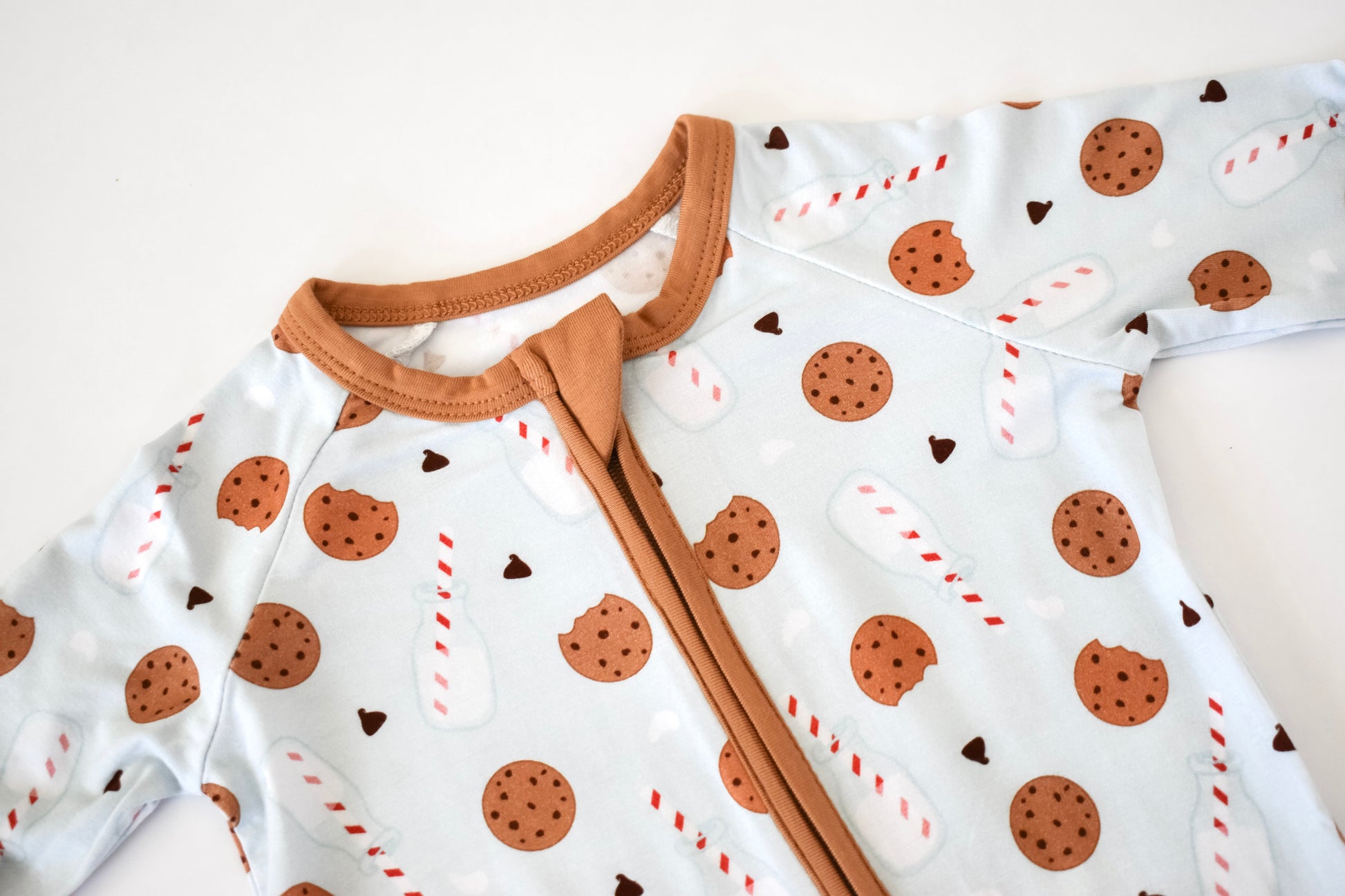 blue cookies and milk print baby pajamas