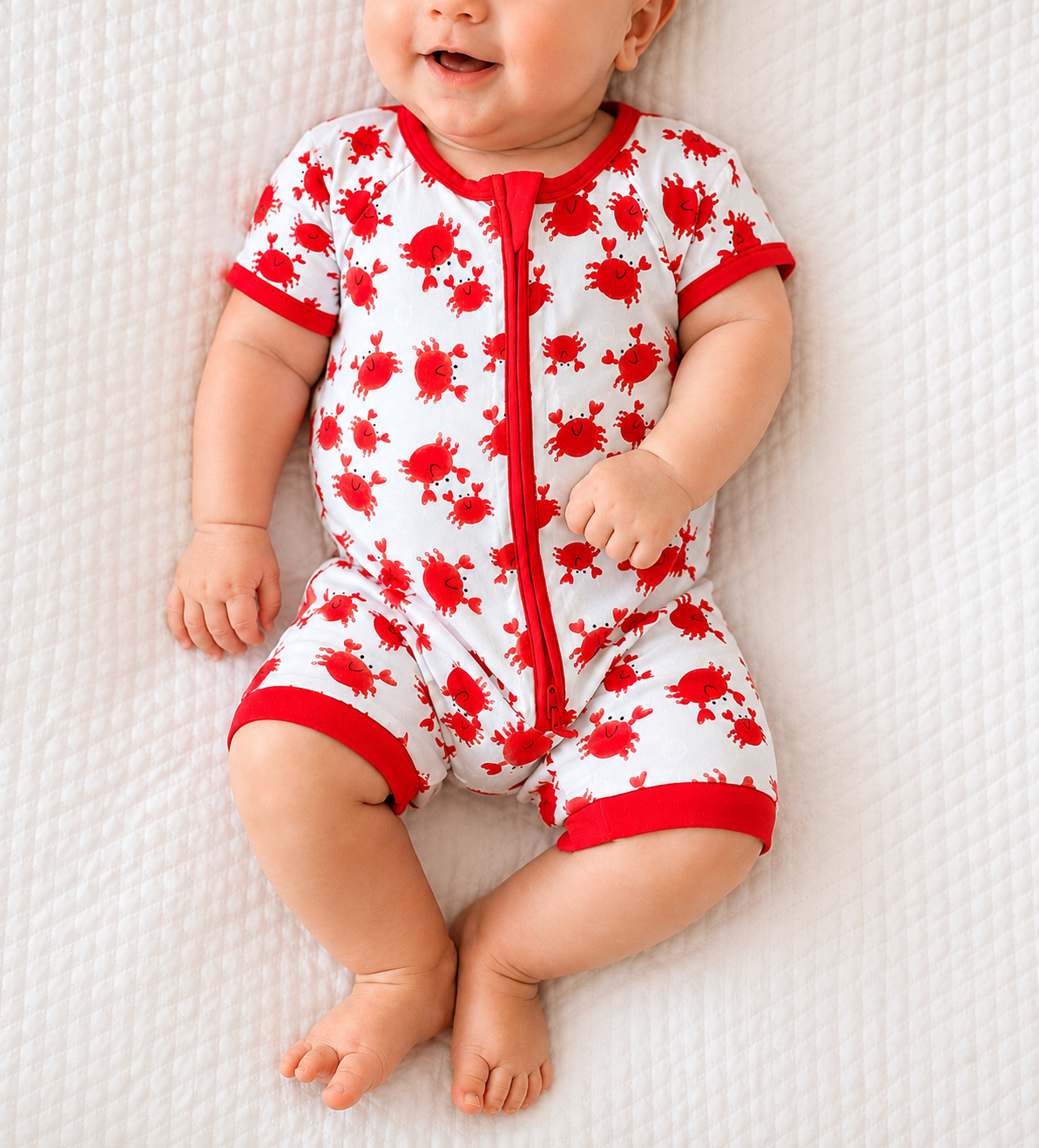 Soft bamboo shortie style pajama crabby print for summer
