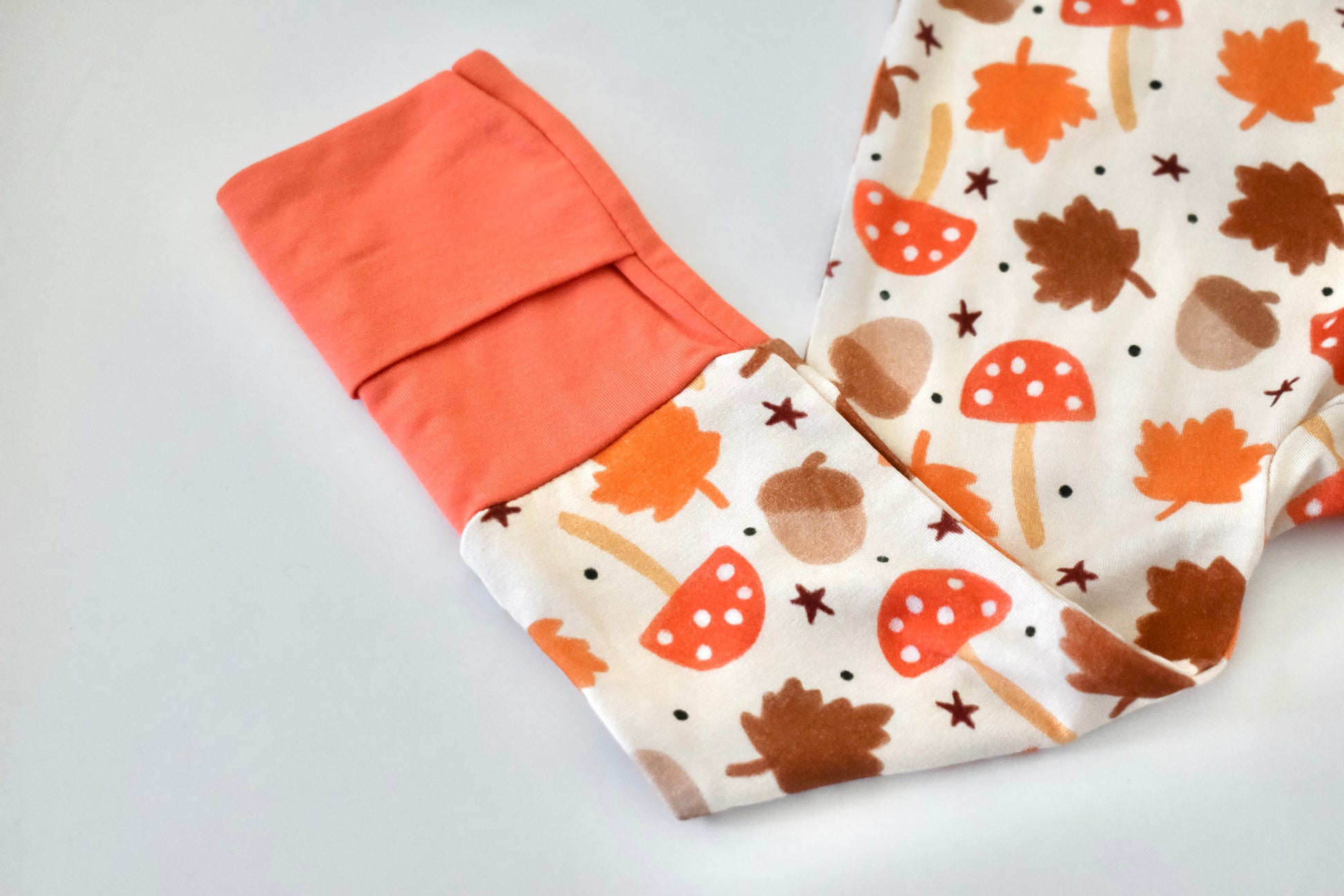 Fold over hand cuffs baby pajama