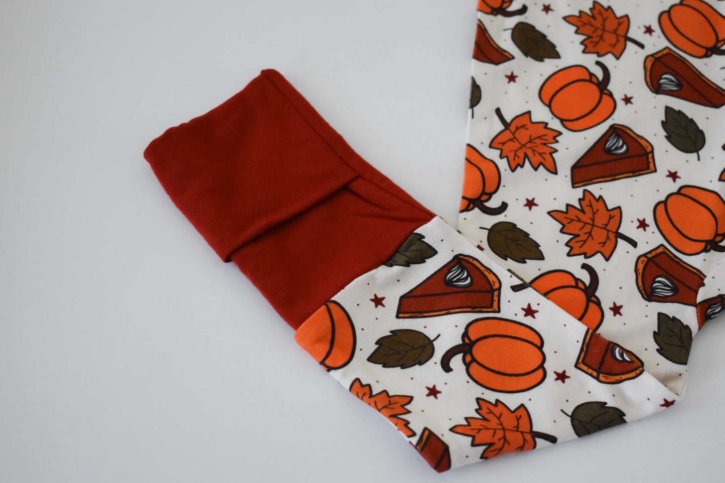 Fold over baby pajama for fall