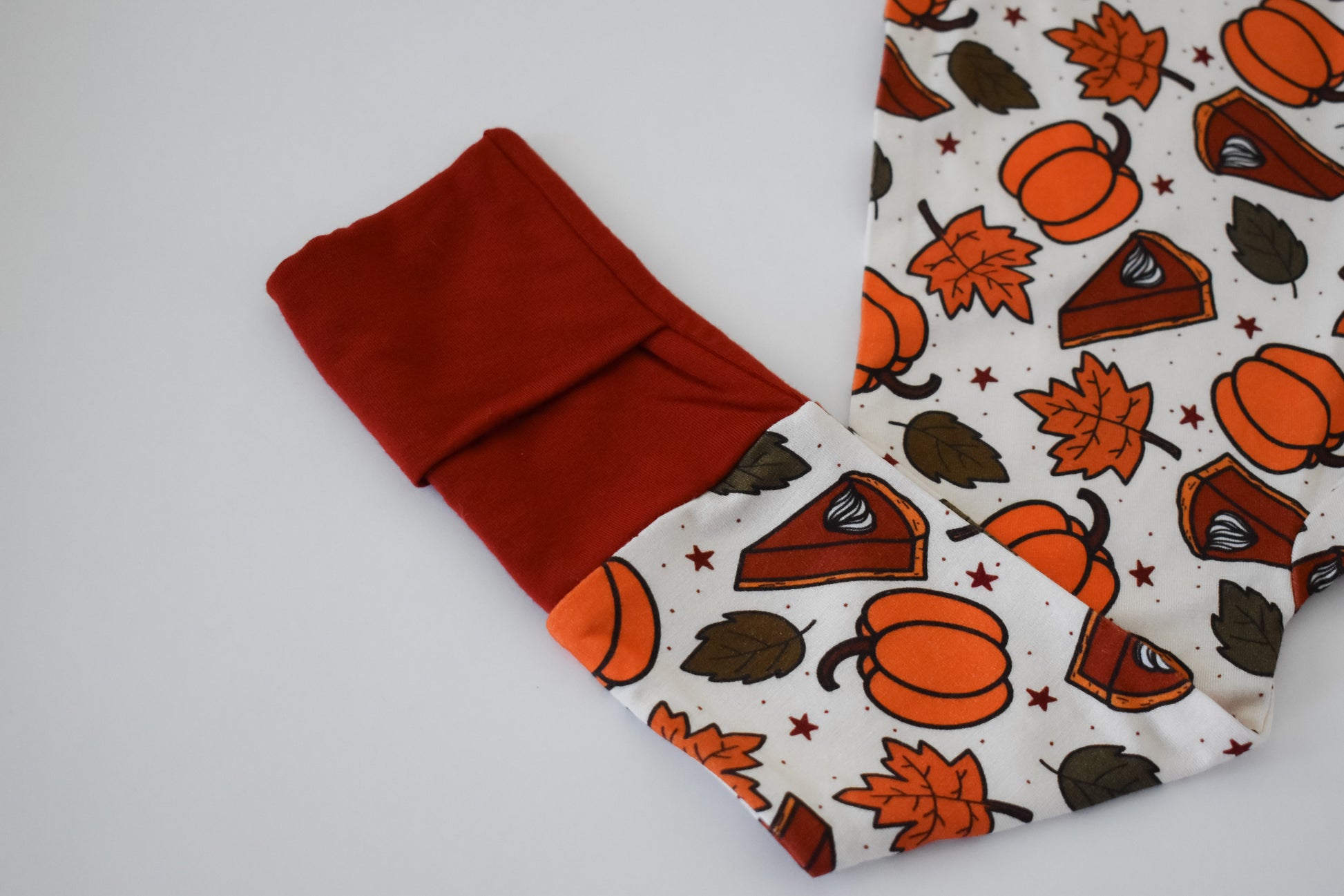 Fold over baby pajama for fall