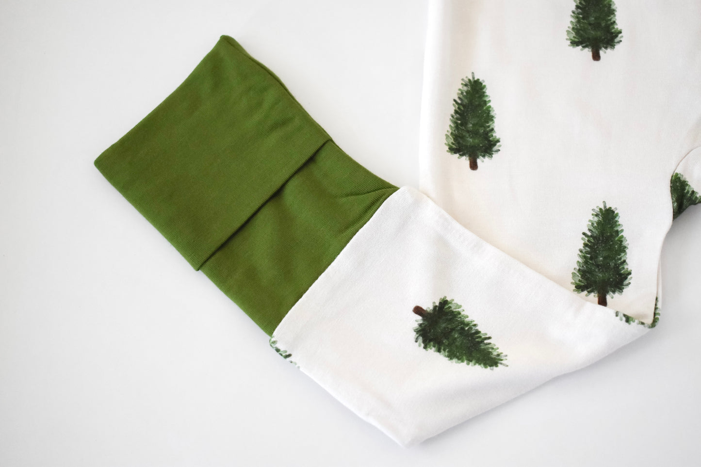 Gender neutral green bamboo baby pajama