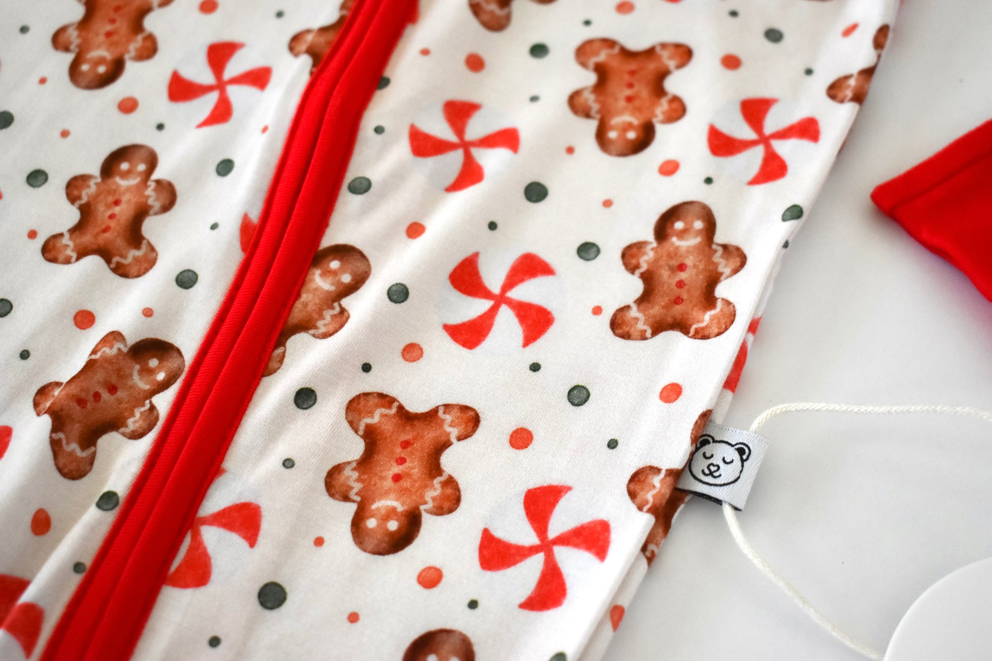 Gingerbread peppermint stretchy bamboo pajama