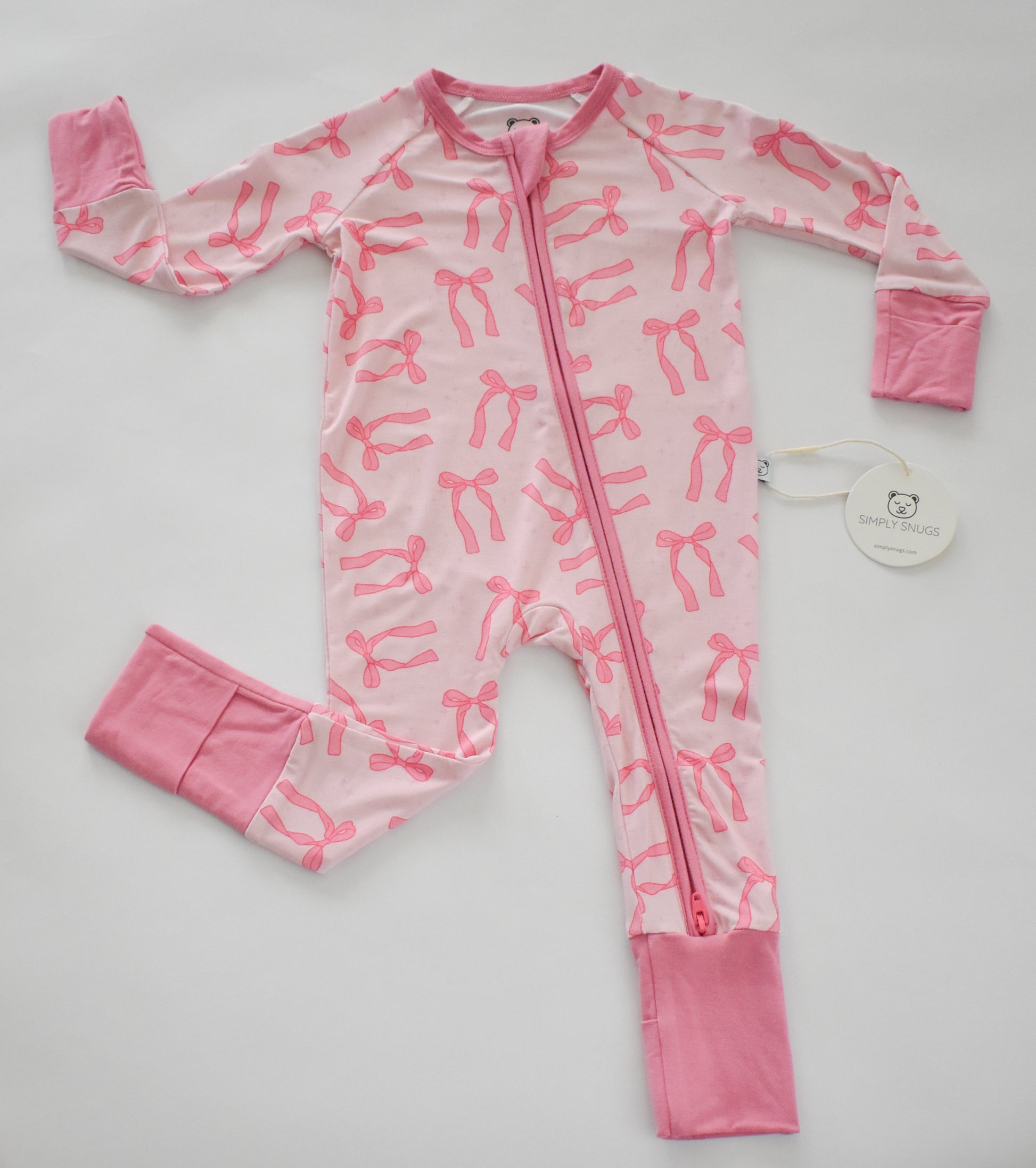 Pink bows bamboo pajama unique print