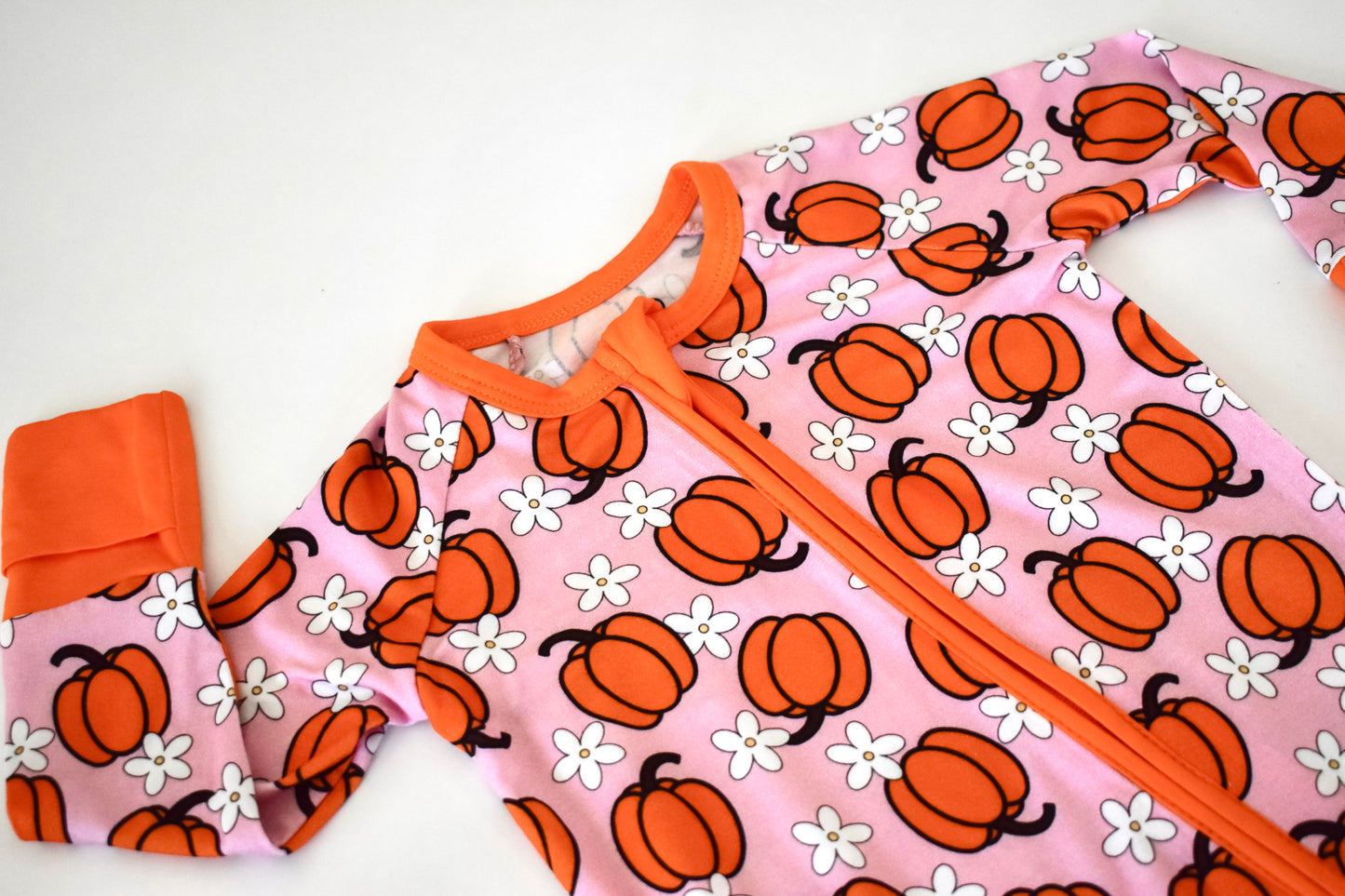Pink floral pumpkin stretchy pajama