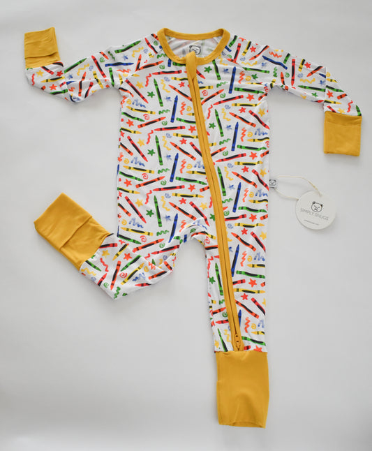 Colorful crayons print bamboo pajama